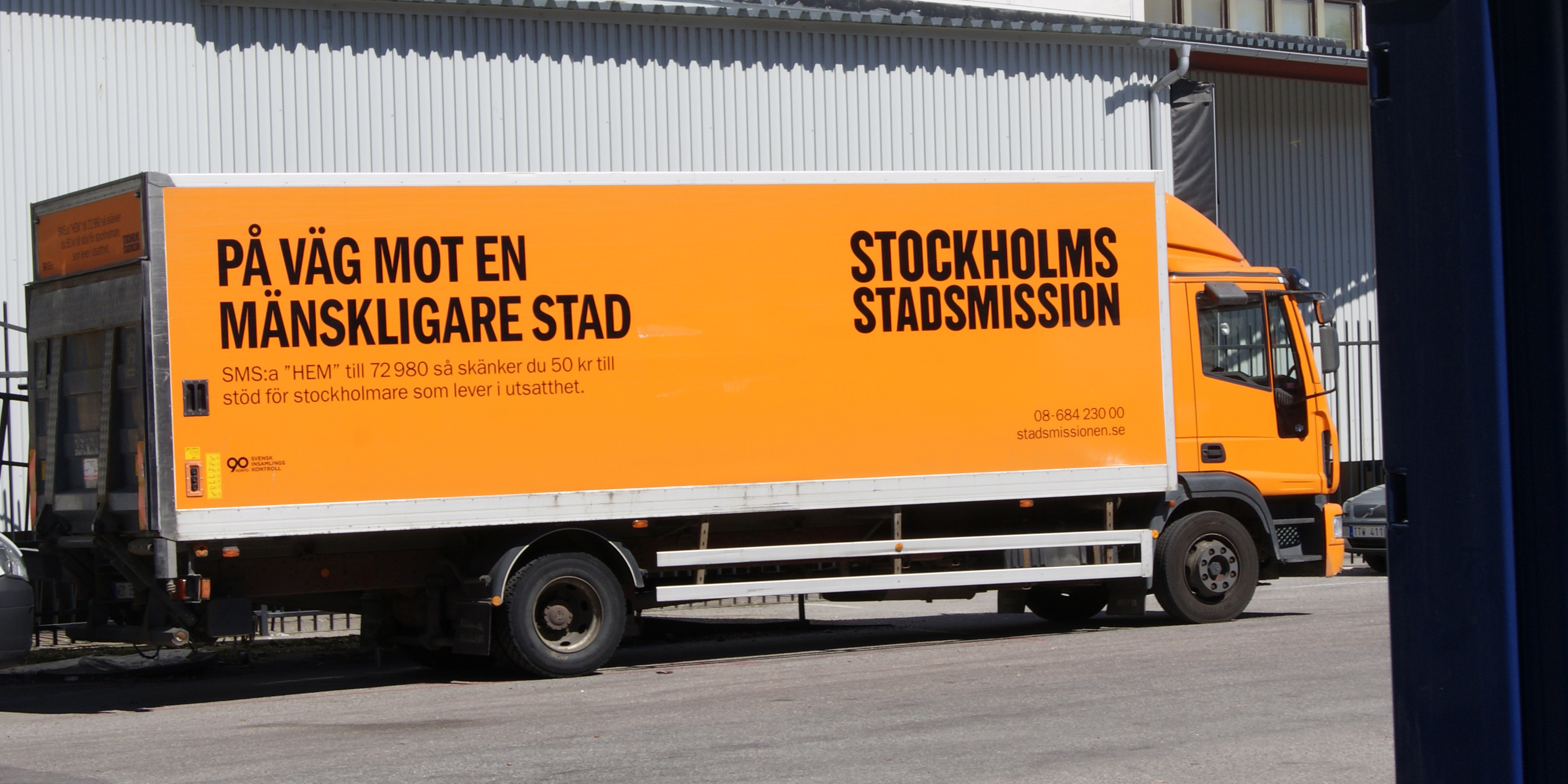 Stockholms Stadsmissions transportbil Lastbil