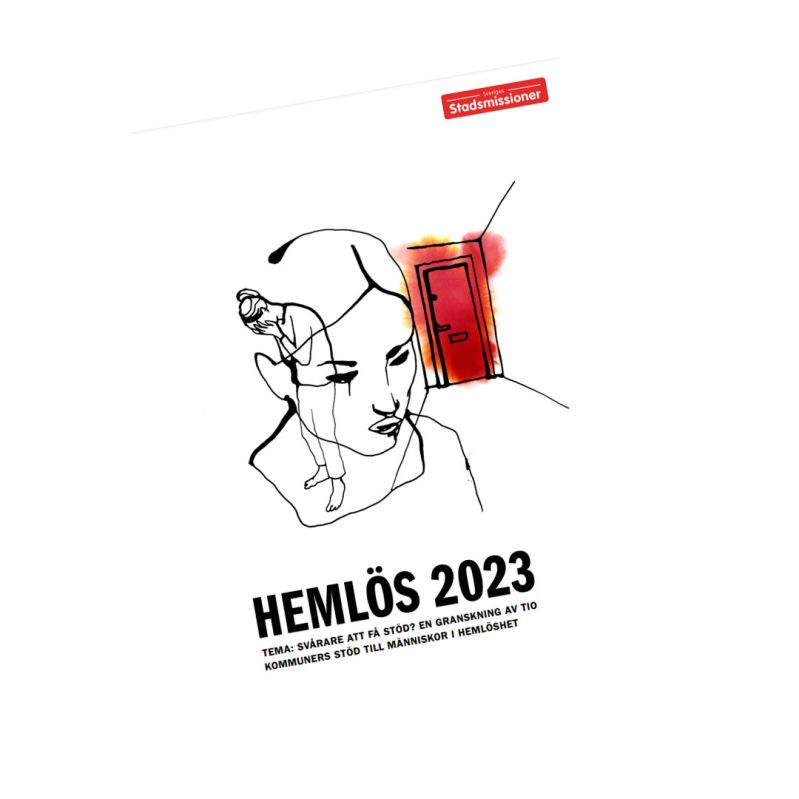 Bild på omslaget till Hemlöshetsrapporten 2023.